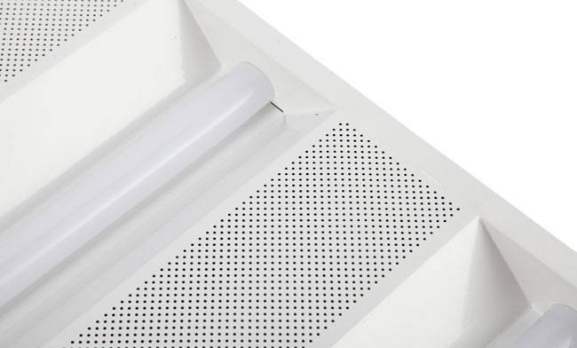 3.	華輝照明格柵燈盤燈體表面靜電噴涂處理，防腐性能好，不易磨損，使用30000小時不變色、不褪色。LED格柵燈盤廠家,產品有T8格柵燈盤，T5格柵燈盤，明裝格柵燈盤，暗裝格柵燈盤